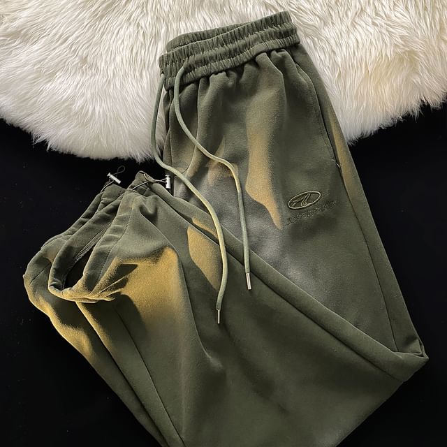 Rosesand-低腰水洗寬鬆寬腿運動褲-M