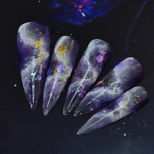 Coolkiss-金箔星空尖頭美甲貼片-特小號